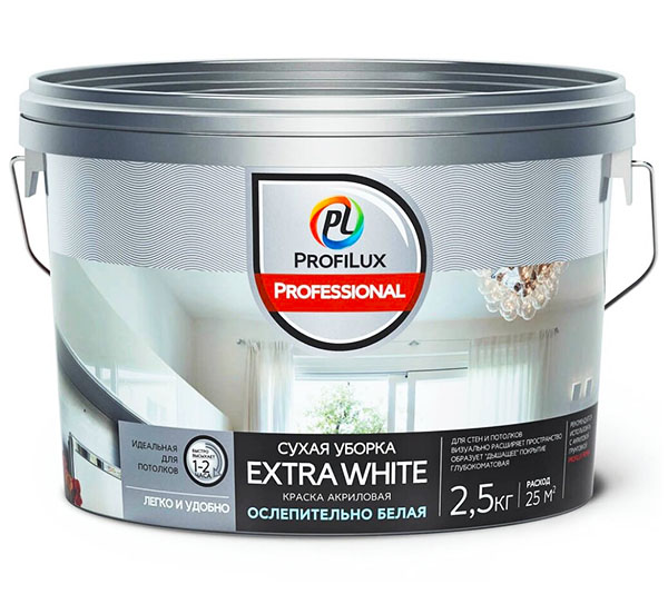 Водоэмульсионная краска ProfiLux Professional EXTRA WHITE