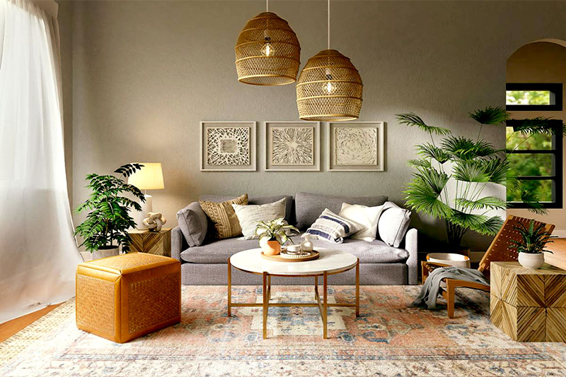 Гостиная в стиле бохо