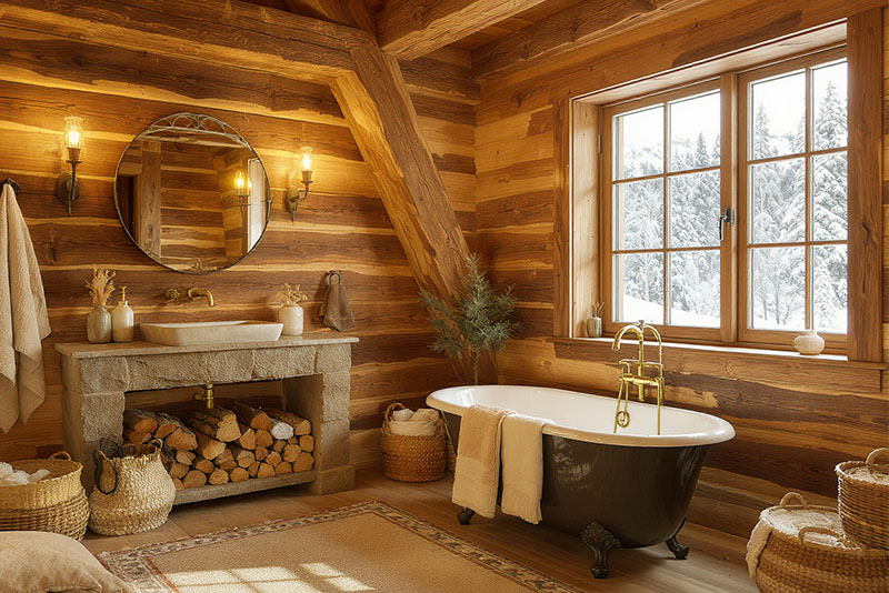 Ванная комната в стиле шале