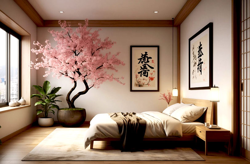Спальня в японском стиле