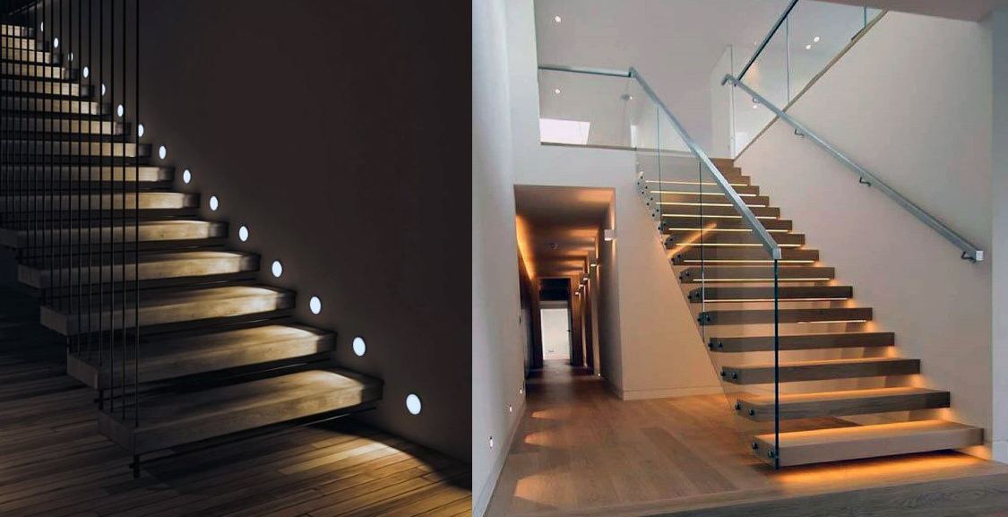 Освещение лестницы в доме: правила безопасности и эффективные решения