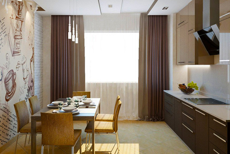 Короткие шторы на кухню в современном стиле: фото 2024