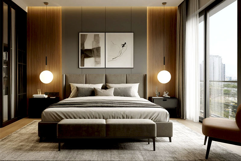 Стиль модерн в интерьере спальни