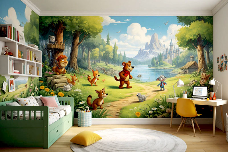 Модные обои в детскую комнату 2026 года - советские мультфильмы