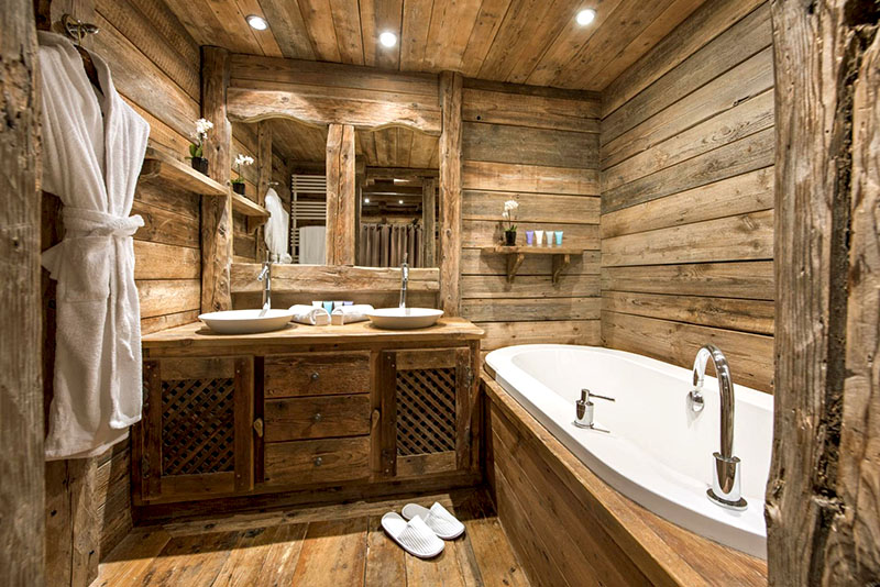 Ванная комната в стиле шале – мебель отличается брутальностью