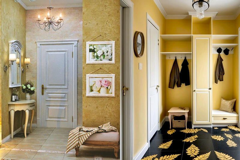 Коридор или прихожая в стиле прованс – уместны и светло-желтые оттенки
