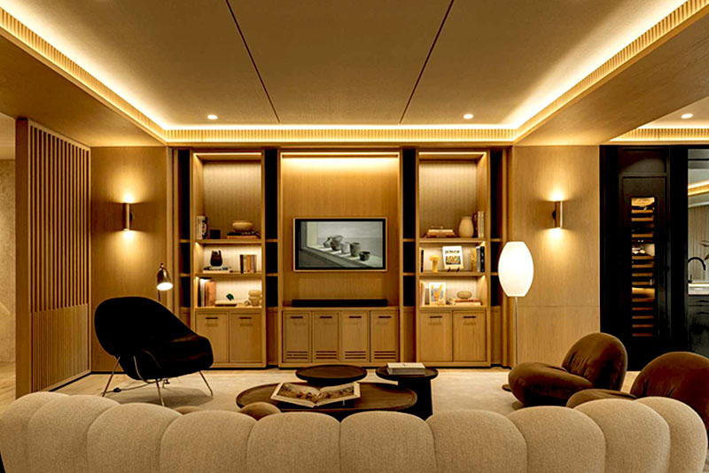 Модный дизайн интерьера в 2026 году – многоуровневое освещение