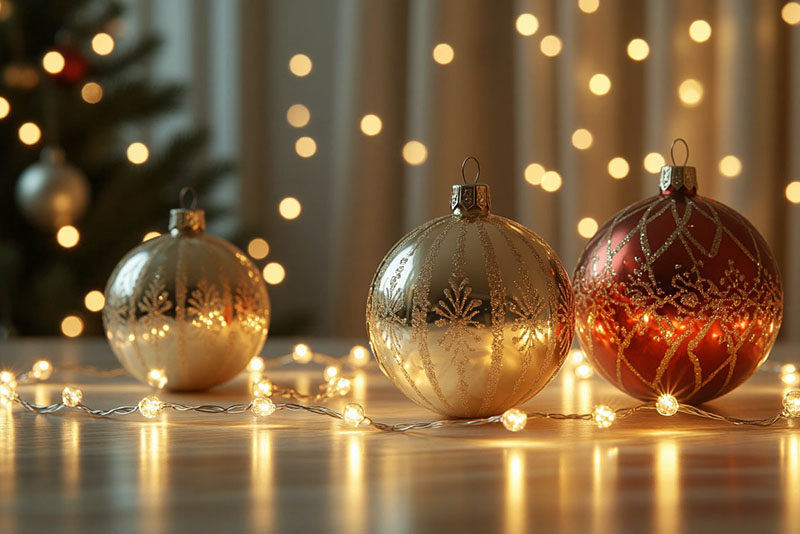 Комбинируйте ретро-шары с современными светодиодными гирляндами