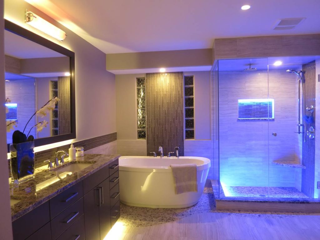подсветка диодами в ванной