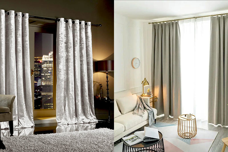 Модные шторы в гостиную в 2026 году – атлас и лен