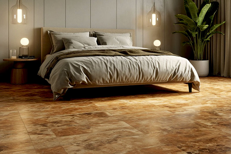 Лучшие материалы для пола в спальне – натуральный линолеум (мармолеум)