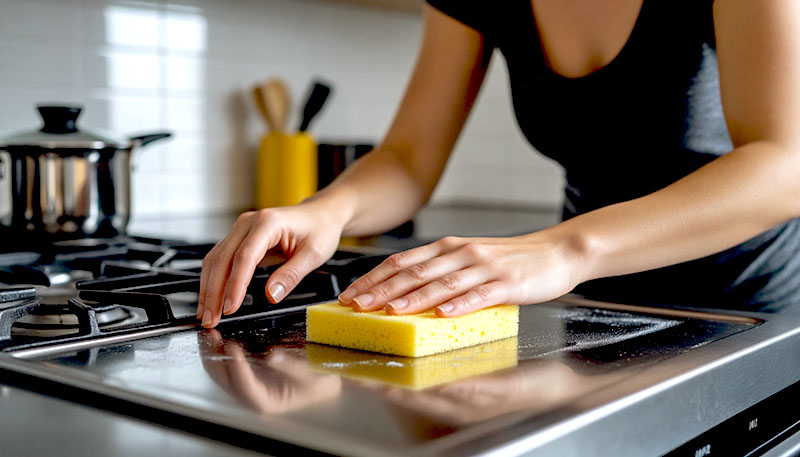 Мойте плиту полностью