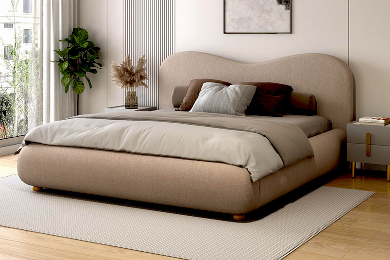 Модные кровати в 2026 году – мягкая геометрия