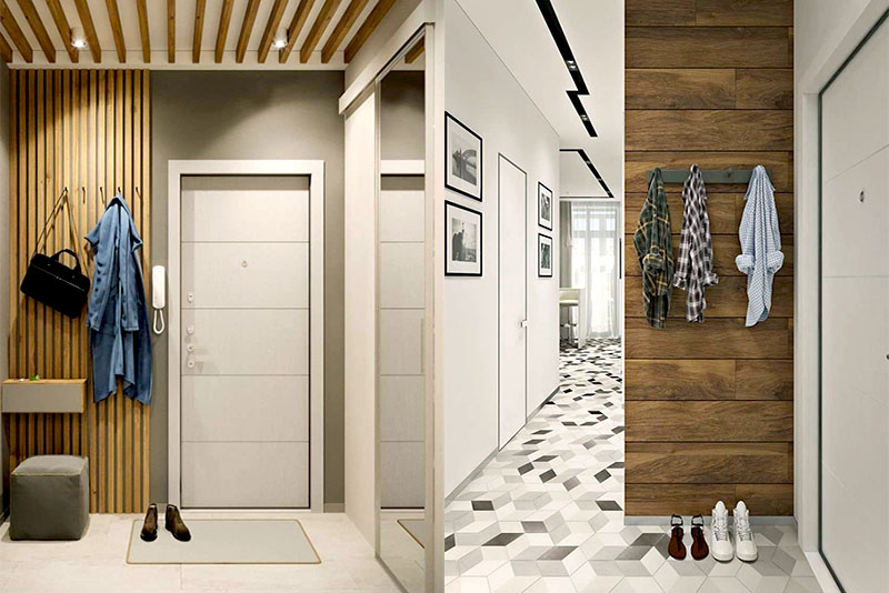 Прихожая и коридор в скандинавском стиле – фактура дерева в интерьере