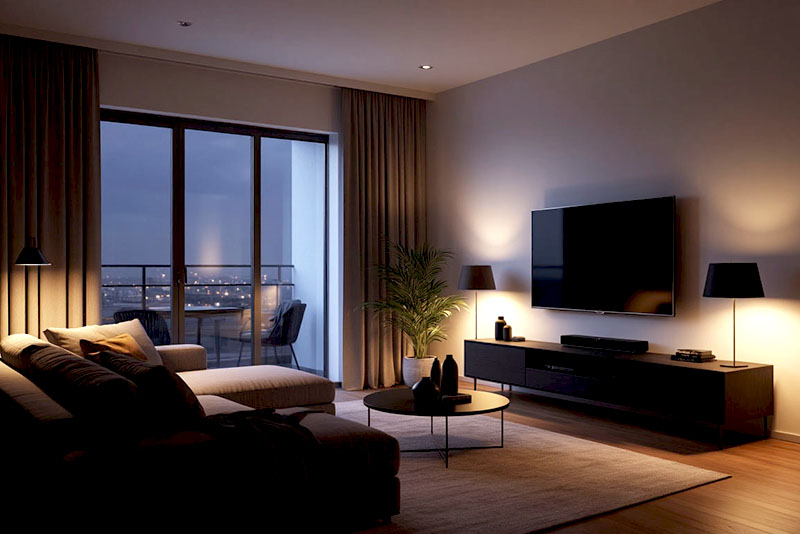 Современный интерьер гостиной 2026 – светильники, как функциональный декор