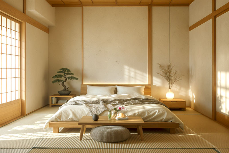 Спальня в японском стиле – доступность и аскетизм
