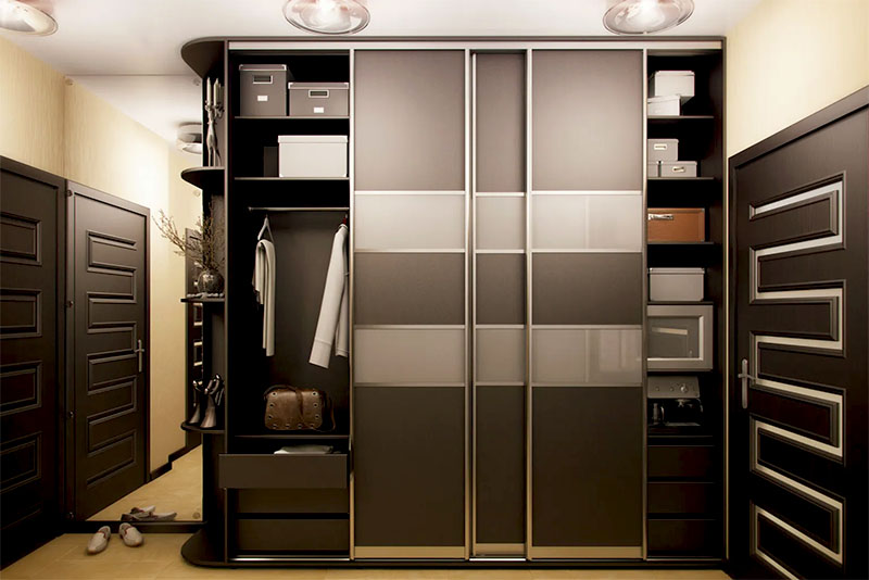 Модные шкафы в прихожу или коридор 2026 года – плавно закругленные углы