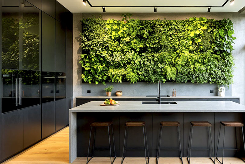 Кухня в современном стиле 2026 года – вертикальный сад
