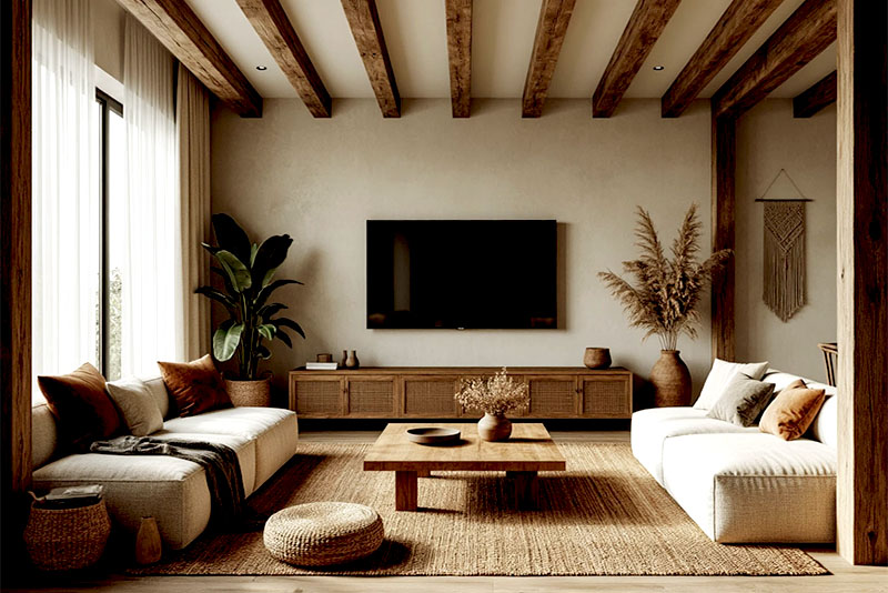 Гостиная в стиле бохо, в котором можно все
