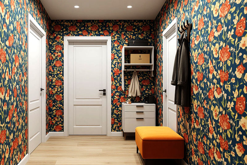 Модные обои в коридор и прихожую в 2026 году – сюжеты Уильяма Морриса