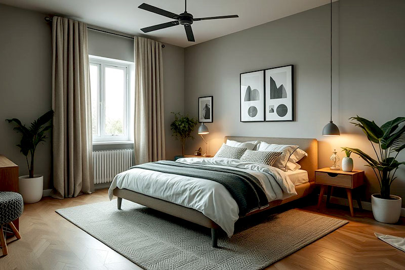 Современный интерьер спальни 2026 года – дополнение в виде прикроватных ламп