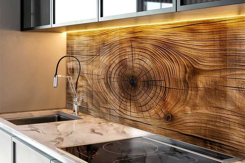 Фартук на кухне из слэба