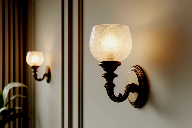 Модные настенные бра 2026 года – с плафоном из кварца