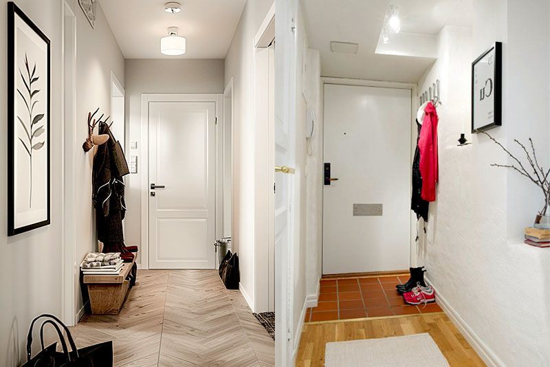 Прихожая и коридор в скандинавском стиле – главный цвет – белый