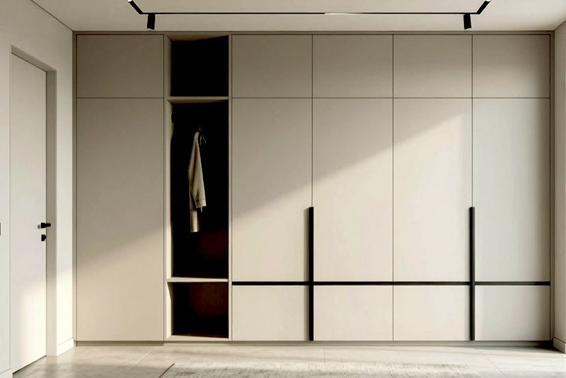 Модные шкафы в прихожу или коридор 2026 года – отсутствие ручек push-to-open