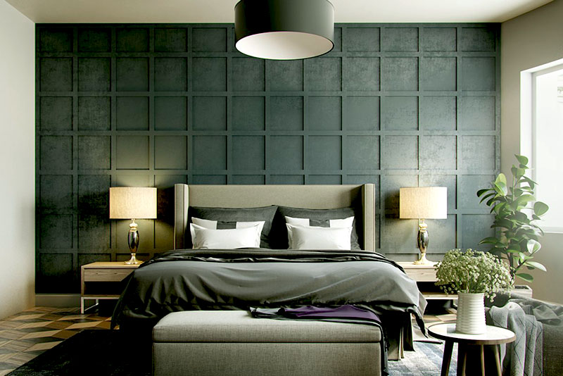 Современный интерьер спальни 2026 года – умиротворяющие зеленые оттенки