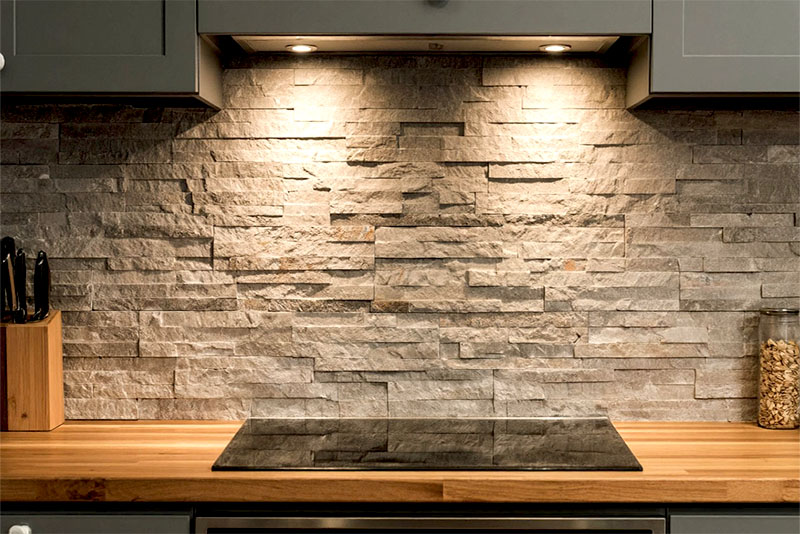 Фартук на кухне из искусственного камня
