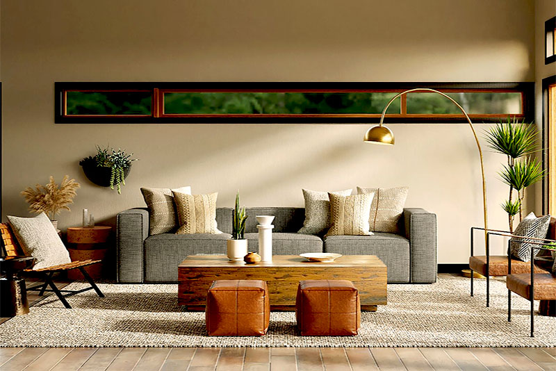 Гостиная в японском стиле – татами на полу, уложенное поверх шпунтованной доски