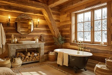 Ванная комната в стиле шале
